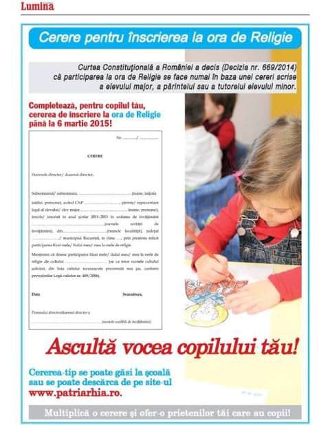 Asociația Părinților pentru Ora de Religie se va înființa și în municipiul Dorohoi