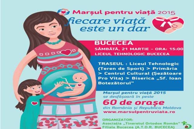 Marșul pentru viață 2015 – „Fiecare viață este un dar” organizat în trei orașe din județul Botoșani