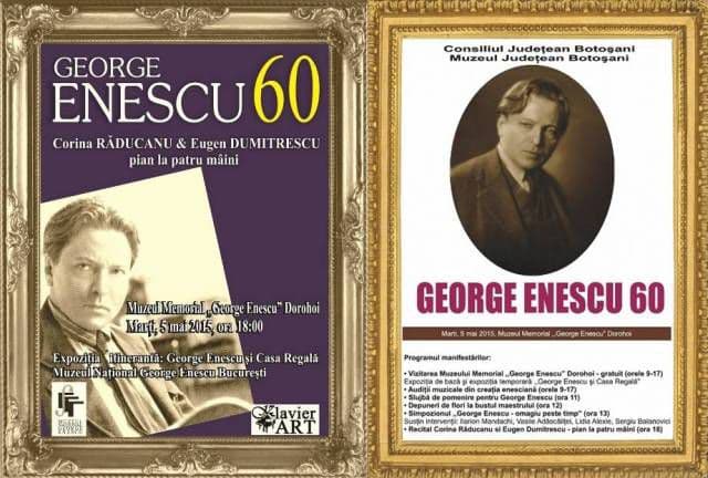 Astăzi la Dorohoi: Manifestări comemorative - George Enescu 60