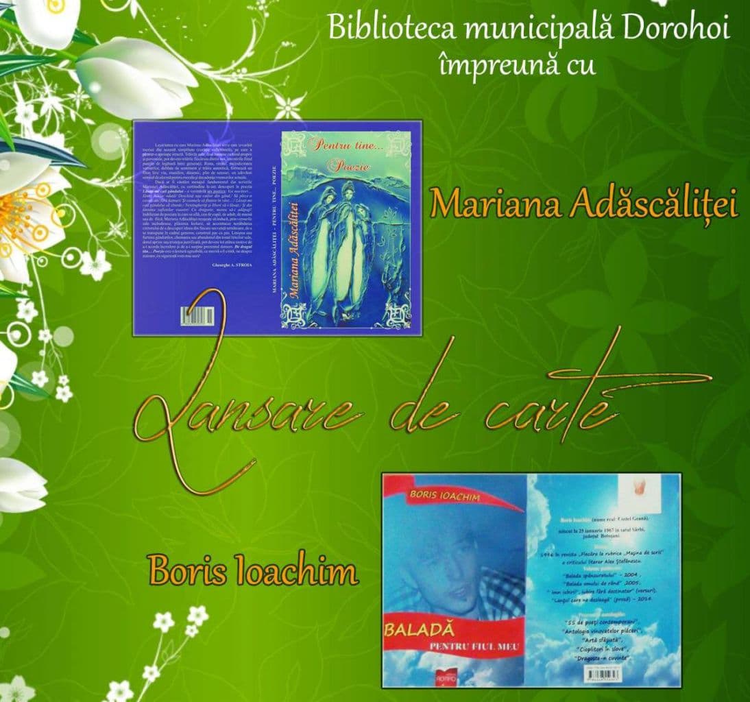 Lansare de carte la Biblioteca Municipală Dorohoi. Vezi detalii!