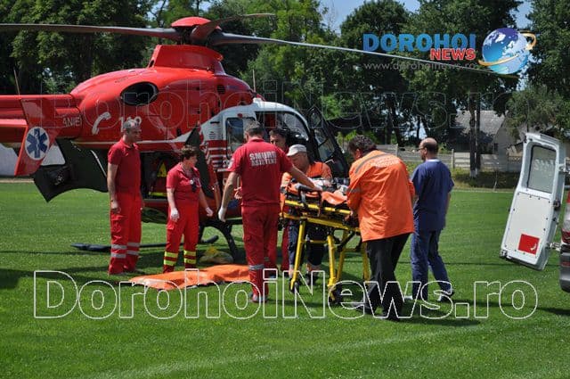 Bărbat din Broscăuți preluat de urgență de un elicopter SMURD după ce a suferit un infarct – FOTO