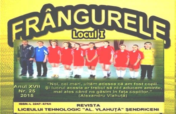 Liceului Tehnologic „Al. Vlahuță” Șendriceni - Un alt premiul I pentru revista „Frângurele”