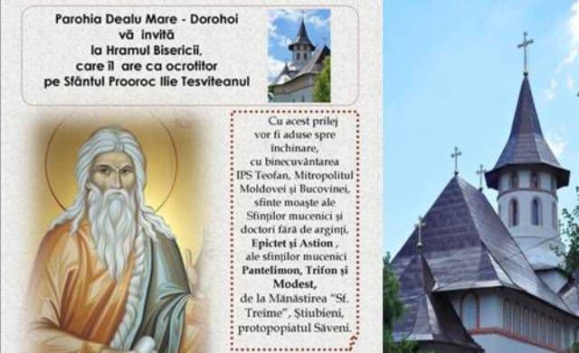 Invitație la hramul Parohiei „Sfântul Ilie” Dealu Mare – Dorohoi
