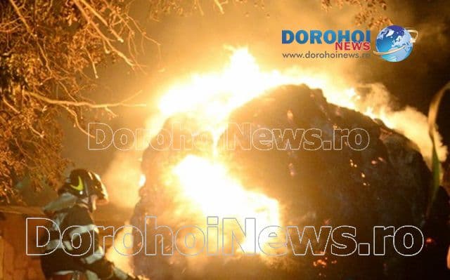Pompierii dorohoieni solicitați să intervină la un incendiu uriaș izbucnit la Corni