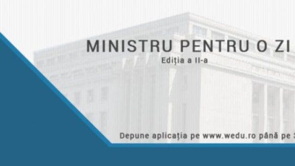 Consiliul Național al Elevilor organizează a doua ediție a proiectului național „Ministru pentru o zi”