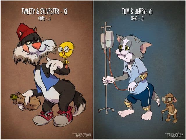 Cum ar arăta personajele de desene animate dacă ar îmbătrâni ? - FOTO