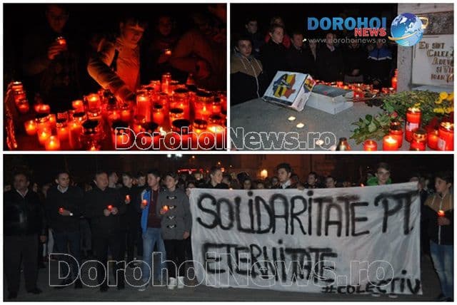Mobilizare fără precedent la Dorohoi. Peste 500 de oameni la MARŞUL de solidaritate cu victimele din Club Colectiv VIDEO /FOTO