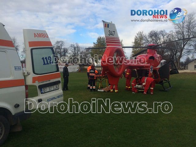 Bărbat din Dorohoi preluat de urgență de un elicopter SMURD - FOTO