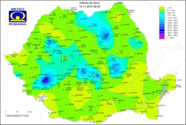 Harta indicelui de răcire: Locul din România unde acum sunt resimţite - 44 grade Celsius