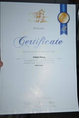 Urban Force - certificat