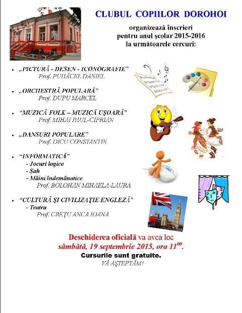 ANUNT inscrieri 2015-2016