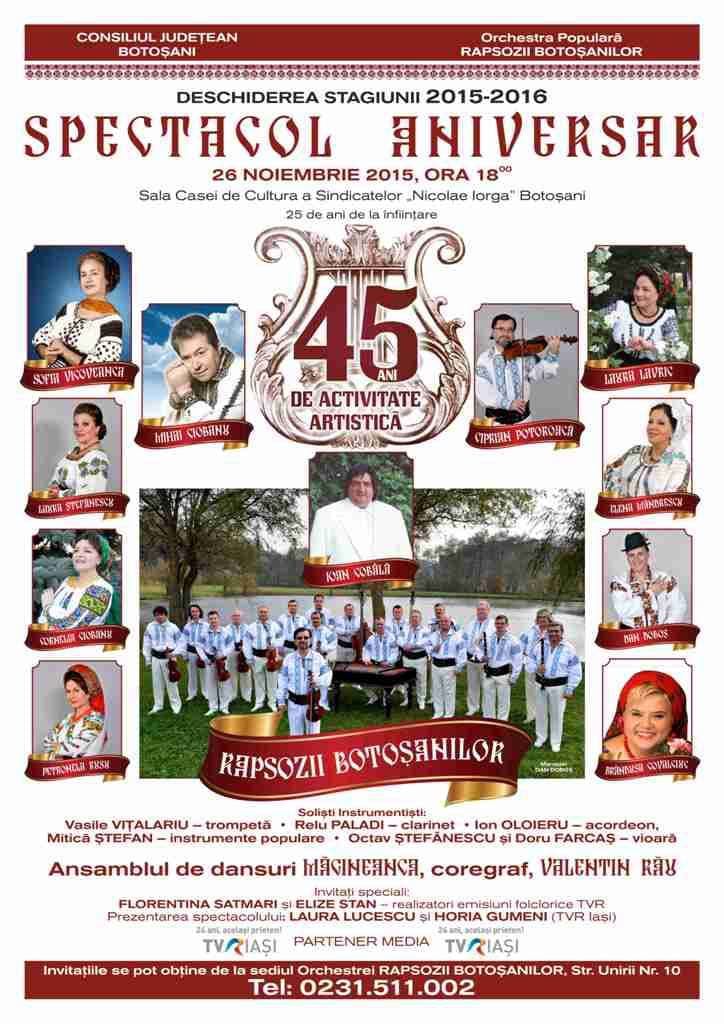 RAPSOZII BOTOSANILOR - Afis 26 Noiembrie