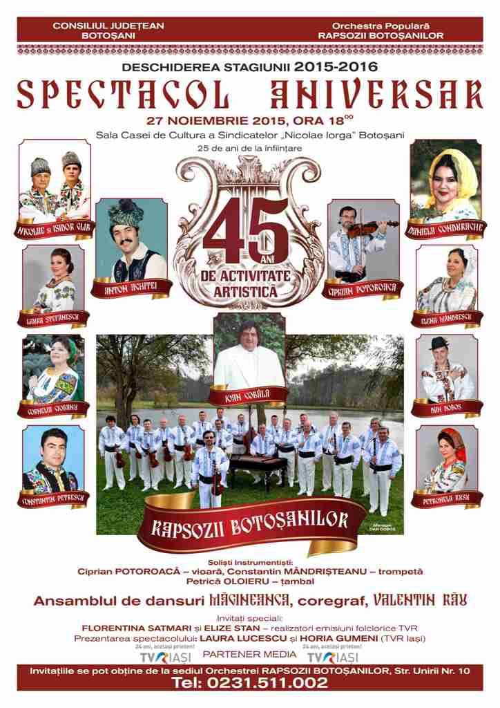 RAPSOZII BOTOSANILOR - Afis 27 Noiembrie