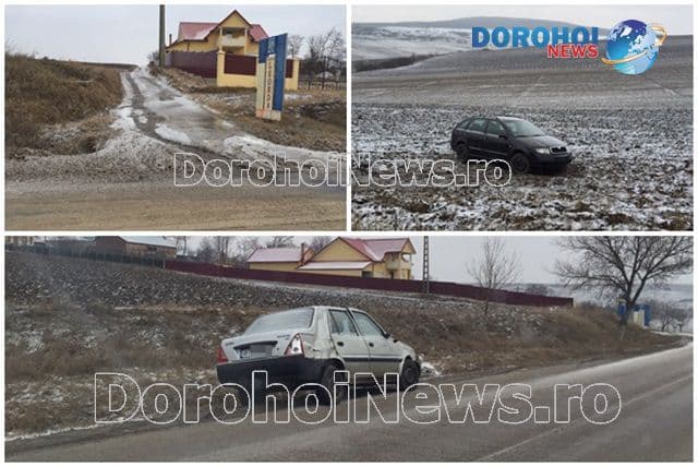 Mașini avariate! Capcană pentru șoferi la intrarea în Cervicești dinspre municipiul Dorohoi - FOTO