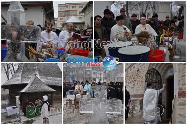 Boboteaza - Ziua când se sfinţesc apele: Sute de credincioși din Dorohoi au primit agheasma mare - FOTO