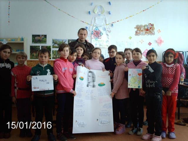 Proiect educaţional „Dor de Eminescu” la Şcoala Gimnazială nr. 1 Hilişeu-Horia - FOTO