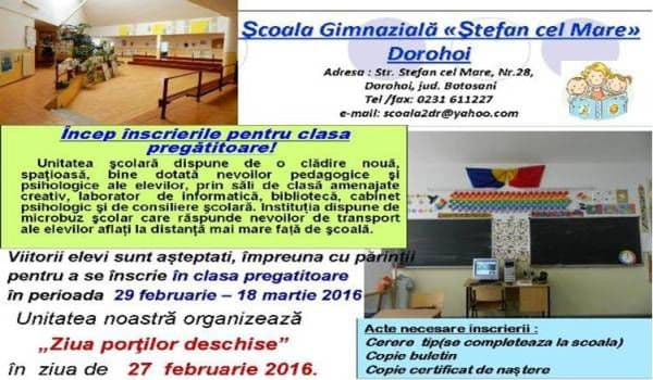 Ziua porţilor deschise la Şcoala Gimnazială „Ştefan cel Mare” Dorohoi