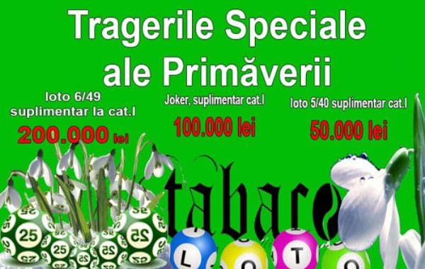 Loteria Română organizează, duminică, Tragerile Speciale Loto ale Primăverii