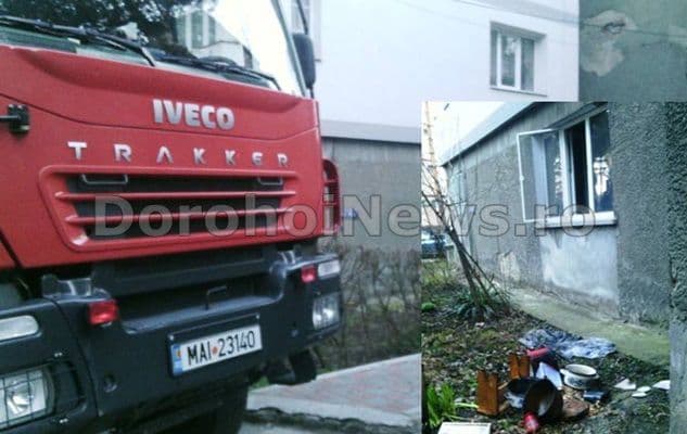 Momente de panică la Dorohoi, după ce un apartament a luat foc – FOTO