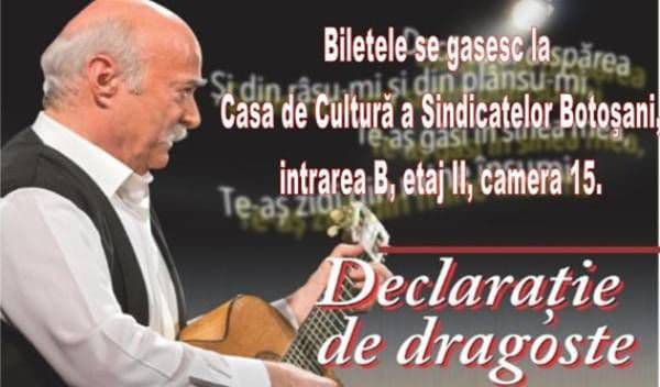 „Declarație de dragoste” - Concert extraordinar susținut de Tudor Gheorghe la Botoșani