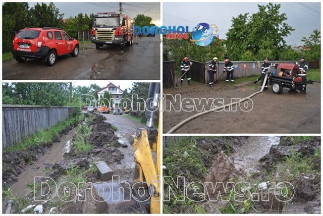 Gospodării și beciuri inundate după o ploaie torențială la Dorohoi: Intervenție în forță a pompierilor - FOTO