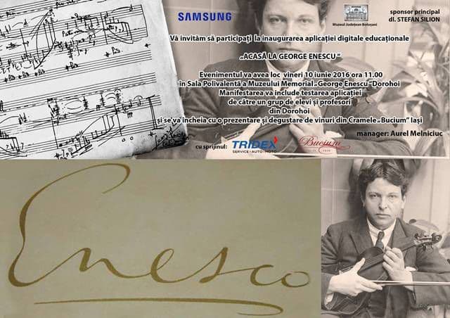 Samsung în parteneriat cu Muzeul Memorial „George Enescu” din Dorohoi prezintă în premieră colecții digitalizate și interactive despre marele artist