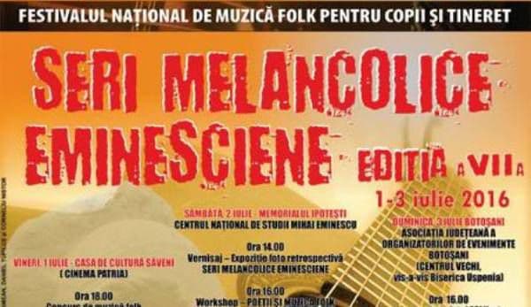 Festivalul Naţional de muzică folk pentru copii şi tineret „Seri melancolice eminesciene” ediția a VII-a