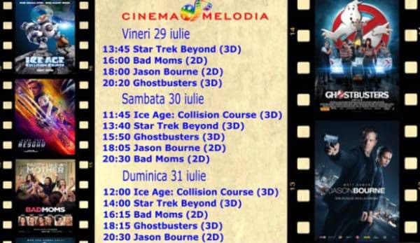 Vezi ce filme vor rula la Cinema „MELODIA” Dorohoi, în săptămâna 29 iulie – 4 august – FOTO