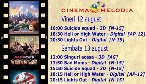 Vezi ce filme vor rula la Cinema „MELODIA” Dorohoi, în săptămâna 12 – 18 august 2016 - FOTO