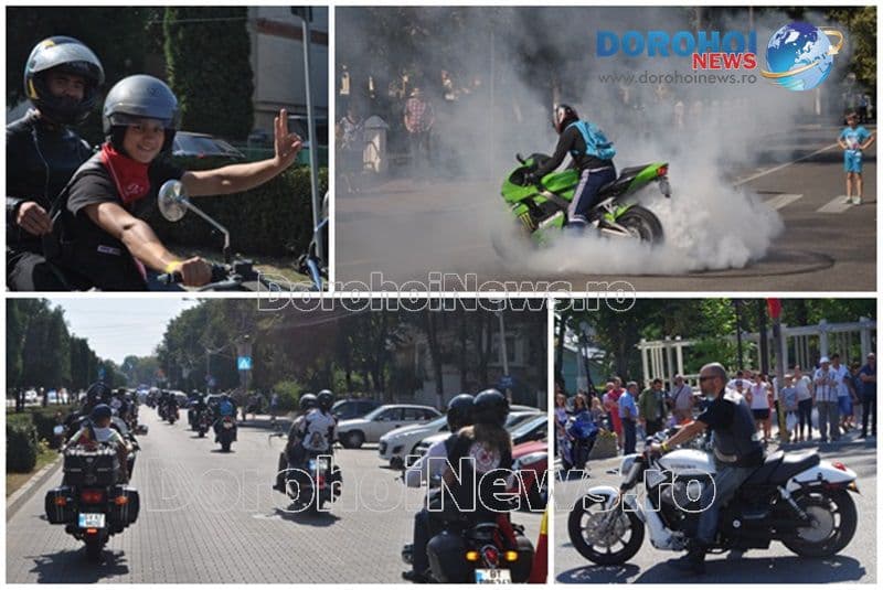 Paradă a motocicliștilor din întreaga țară, expoziție și show moto la Dorohoi – VIDEO / FOTO