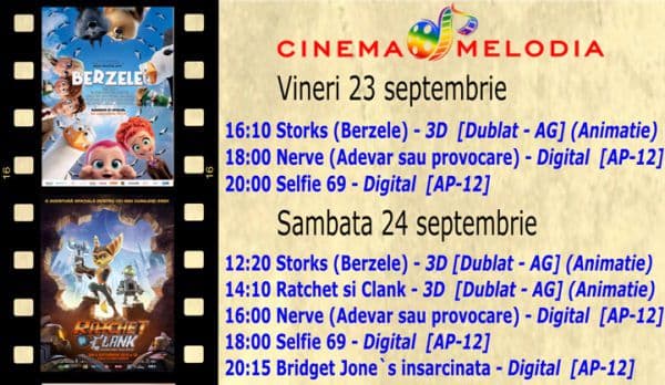 Vezi ce filme vor rula la Cinema „MELODIA” Dorohoi, în săptămâna 23 – 29 septembrie