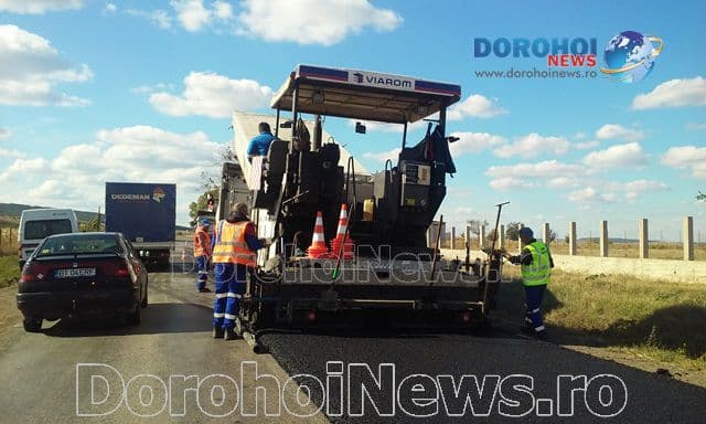 Start asfaltare! Au început lucrările pe Drumul Național 29B Dorohoi-Botoșani - FOTO 