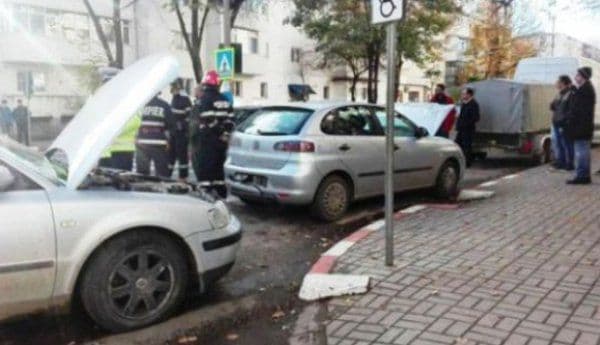Vezi ce au găsit poliţiştii în maşina unui tânăr care a provocat un accident în lanţ pe o stradă din Botoşani
