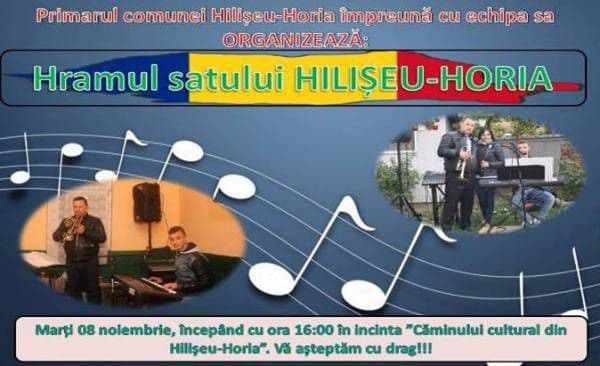 Primarul comunei Hilișeu-Horia vă invită la Hramul satului!