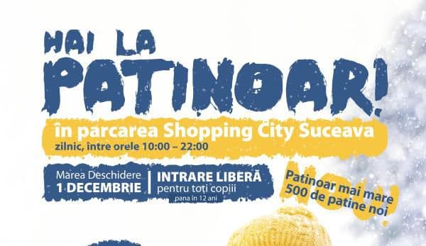Patinoarul din parcarea Shopping City Suceava se deschide pe 1 Decembrie