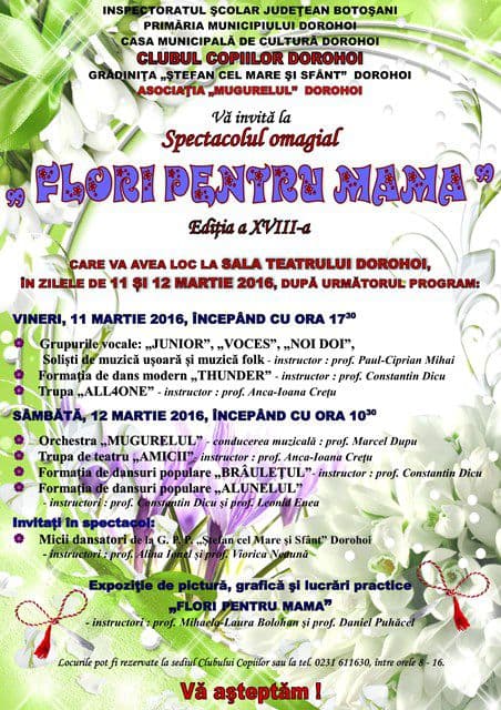 Afis Flori pt mama 2016