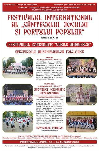 FESTIVALUL CANTECULUI, JOCULUI si PORTULUI POPULAR - Afis