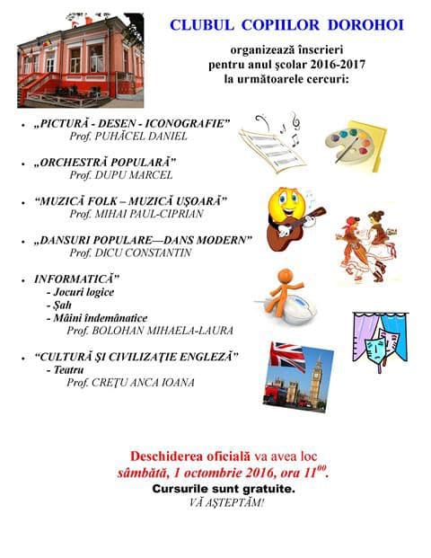 ANUNT inscrieri 2016-2017