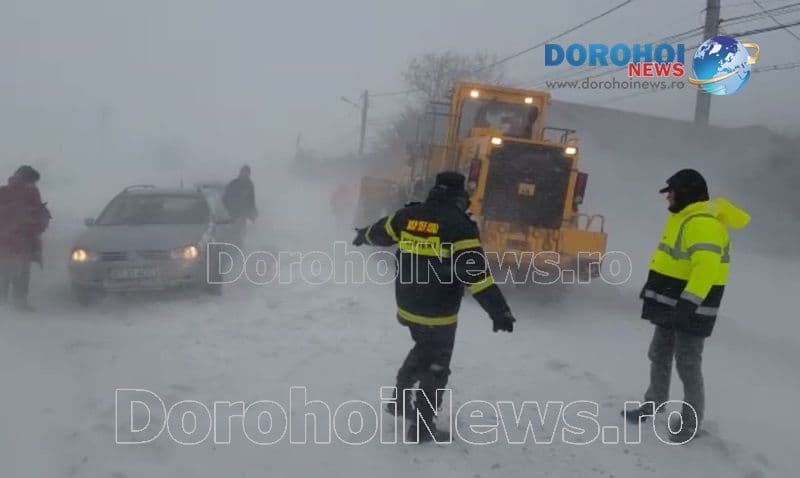 Intervenție a autorităților pentru deblocarea drumurilor. Vezi video de la ieșirea din Dorohoi! - VIDEO