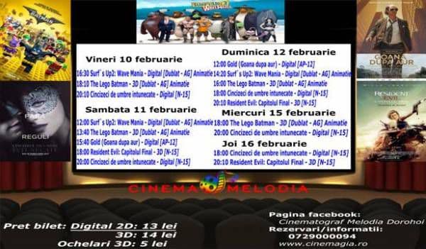 Vezi ce filme vor rula la Cinema „MELODIA” Dorohoi, în săptămâna 10 - 16 februarie - FOTO