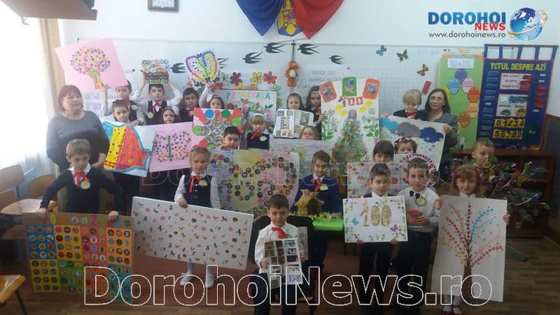 Gimnaziul „Mihail Kogălniceanu” Dorohoi: 100 de zile sărbătorite de elevii din clasa pregătitoare Step by Step - FOTO