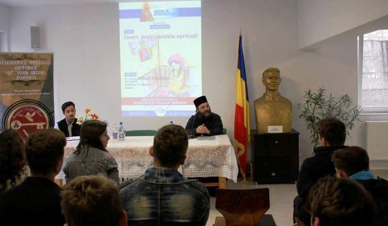Conferință susținută de Pr. Arhim. Mihail Daniliuc la Seminarul dorohoian - FOTO