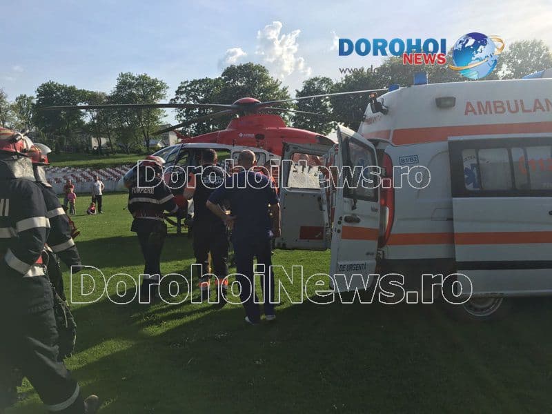 Elicopter SMURD solicitat pentru a prelua de la Dorohoi un bărbat cu probleme pulmonare – FOTO