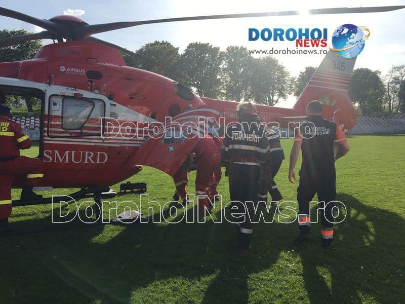 Elicopter SMURD solicitat pentru a prelua un bărbat aflat în stare gravă de la Dorohoi – FOTO