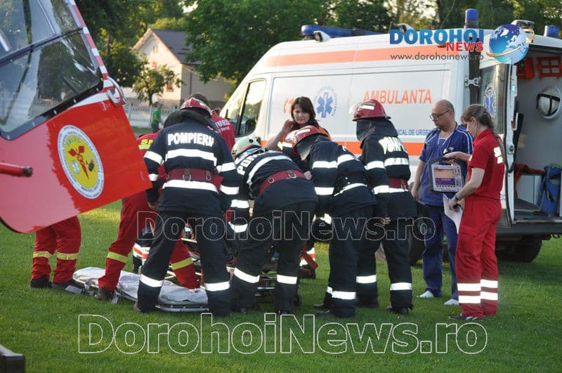Elicopter SMURD solicitat pentru a prelua o femeie în stare gravă de la Dorohoi – FOTO