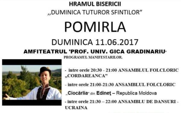 Comuna Pomîrla se pregătește de sărbătoare! Hramul Bisericii urmat de un spectacol de zile mari