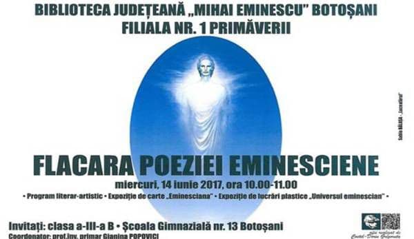 Flacăra poeziei eminesciene la Biblioteca Judeţeană
