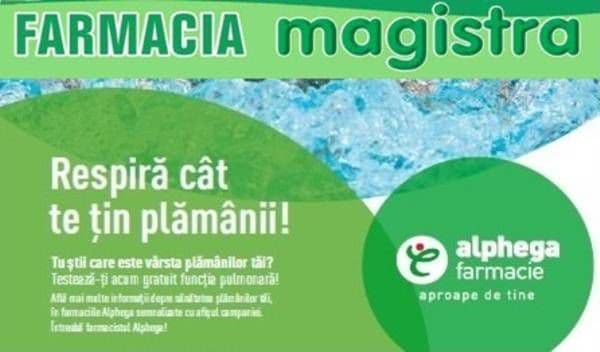 Campanie în Farmacia Magistra Dorohoi: Serviciu GRATUIT de screening - Măsurarea vârstei pulmonare