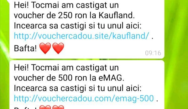 Ţeapă cu vouchere pe WhatsApp, aveţi grijă! Foarte mulţi oameni au fost păcăliţi