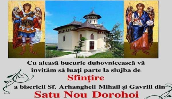 ÎPS Mitropolit Teofan vine la Sfințirea Bisericii „Sf. Arhangheli Mihail si Gavriil” din parohia Satu Nou Dorohoi